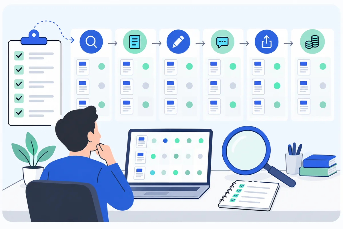 The same candidate set is compared across evidence, drafting, controls, export, and cost using an acceptance checklist.