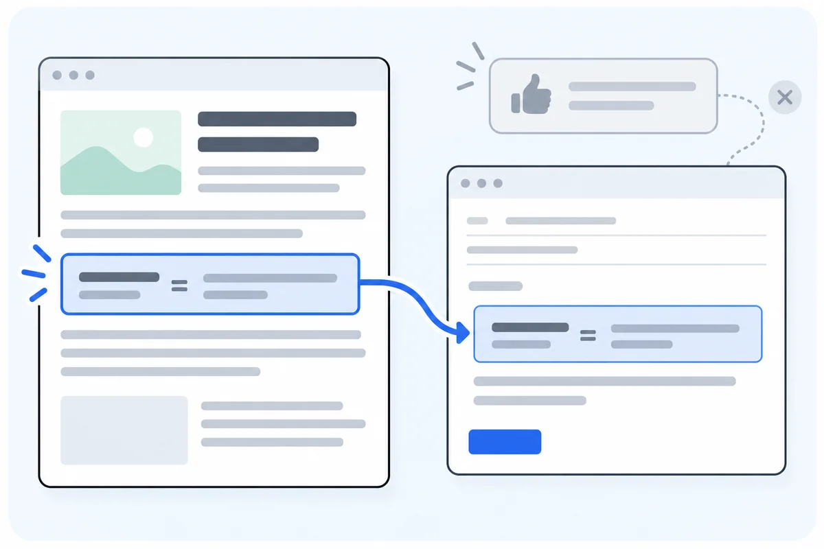 A highlighted page gap connects to a relevant email draft, while an unrelated generic compliment remains outside the evidence path.
